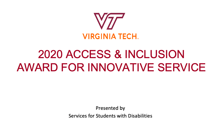 Innovative Service Nominees GIF Gif with pictures of the nominees for the Innovative Service award: the Accessible Technologies Team, Jim Thompson, Madelynn Todd, Tara Frank and Hani Awni.
